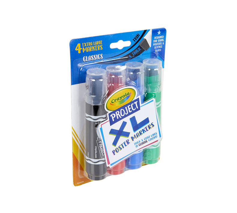 XL Poster Markers, Classic Colors, 4 Count